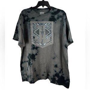 DC comics t-shirt Justice League Mens black tie dye tee size XL
